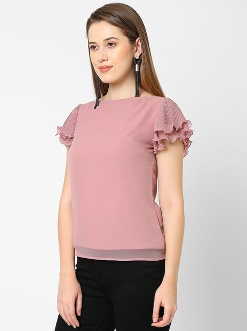 mish pink boat neck top
