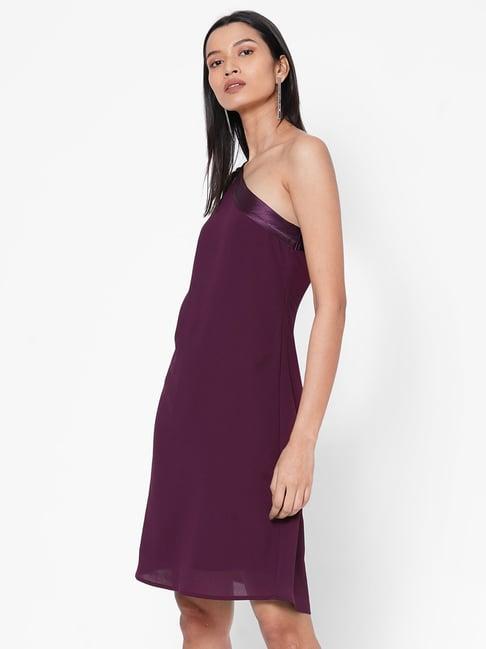 mish purple above knee shift dress