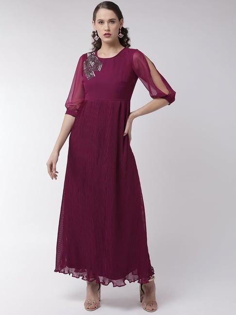 mish purple embellished maxi dress