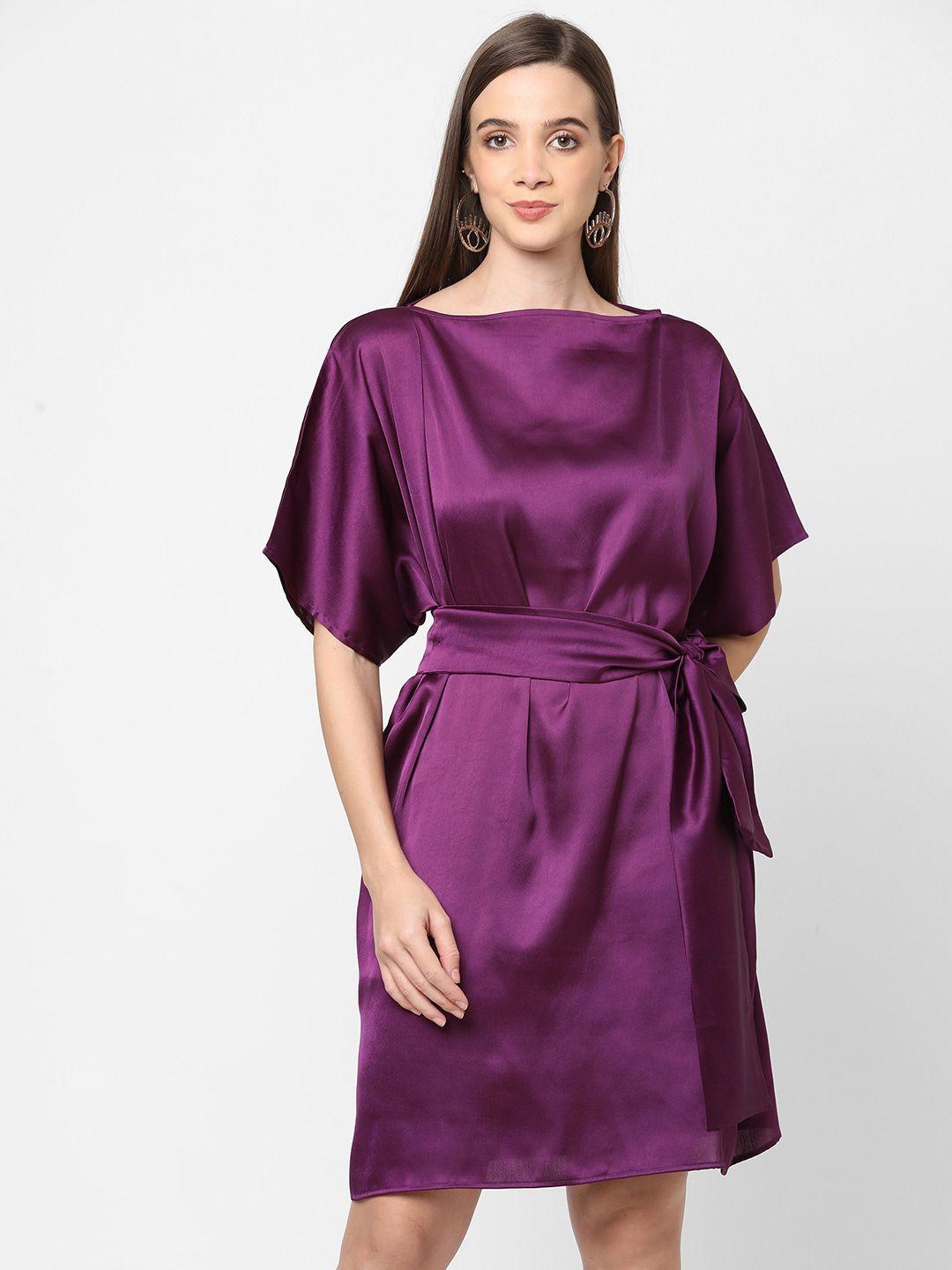 mish purple satin dress