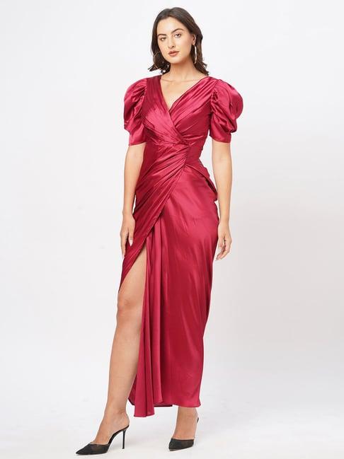 mish red wrap dress