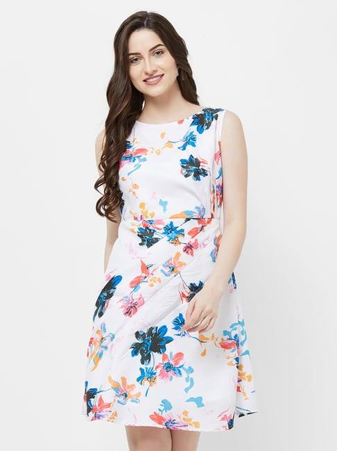 mish white printed skater dress