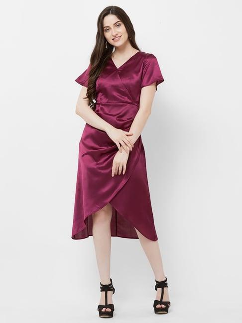 mish wine high low dress