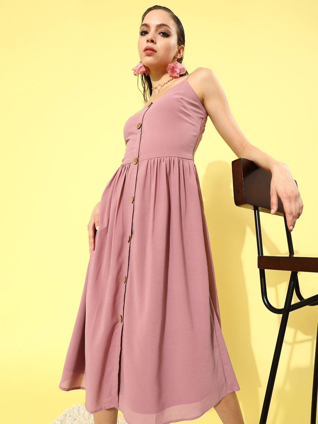 mish women elegant mauve solid sun dress