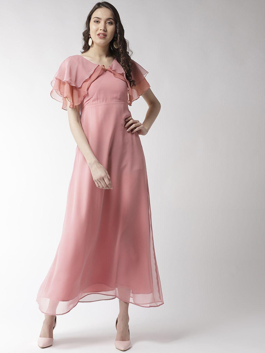 mish women pink solid maxi dress