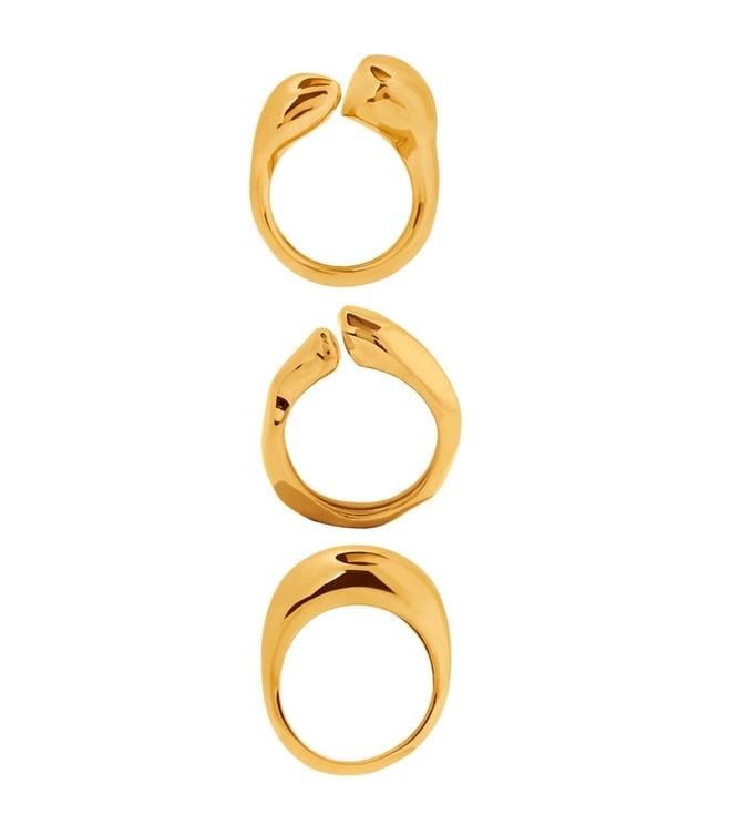 misho stackable pebble rings (22k gold plated bronze)