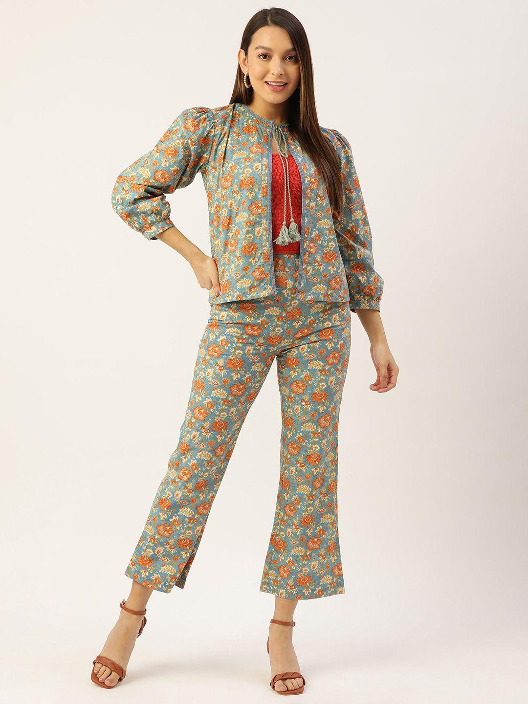 misri cotton top with trousers & jacket