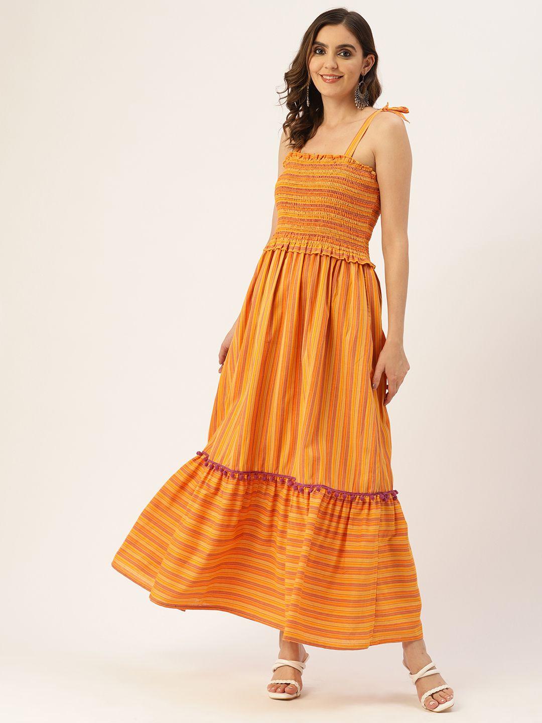 misri striped fit & flare maxi dress