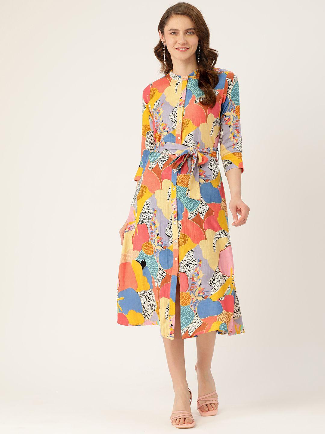 misri tropical printed a-line dress