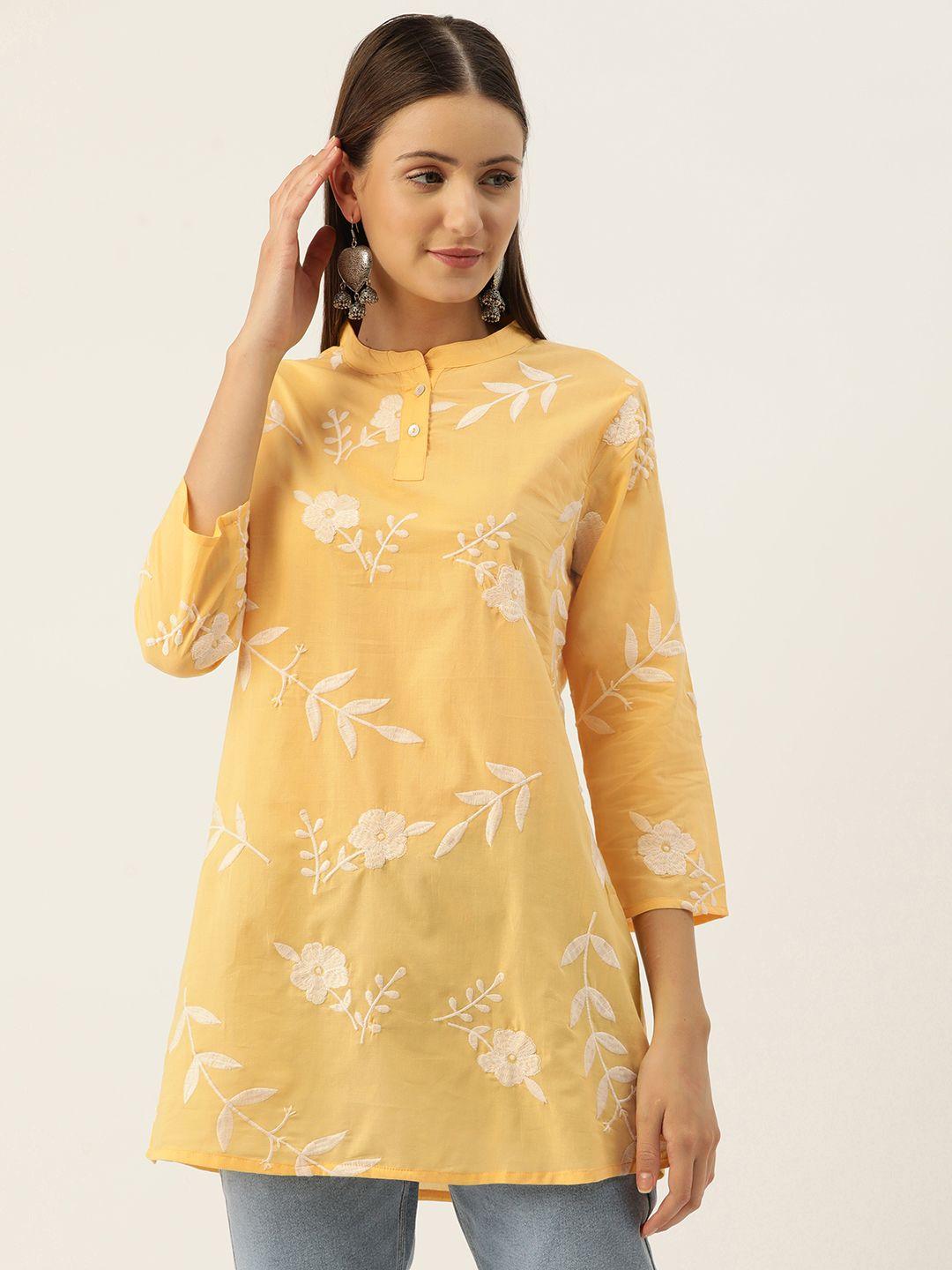 misri women mandarin collar embroidered tunic