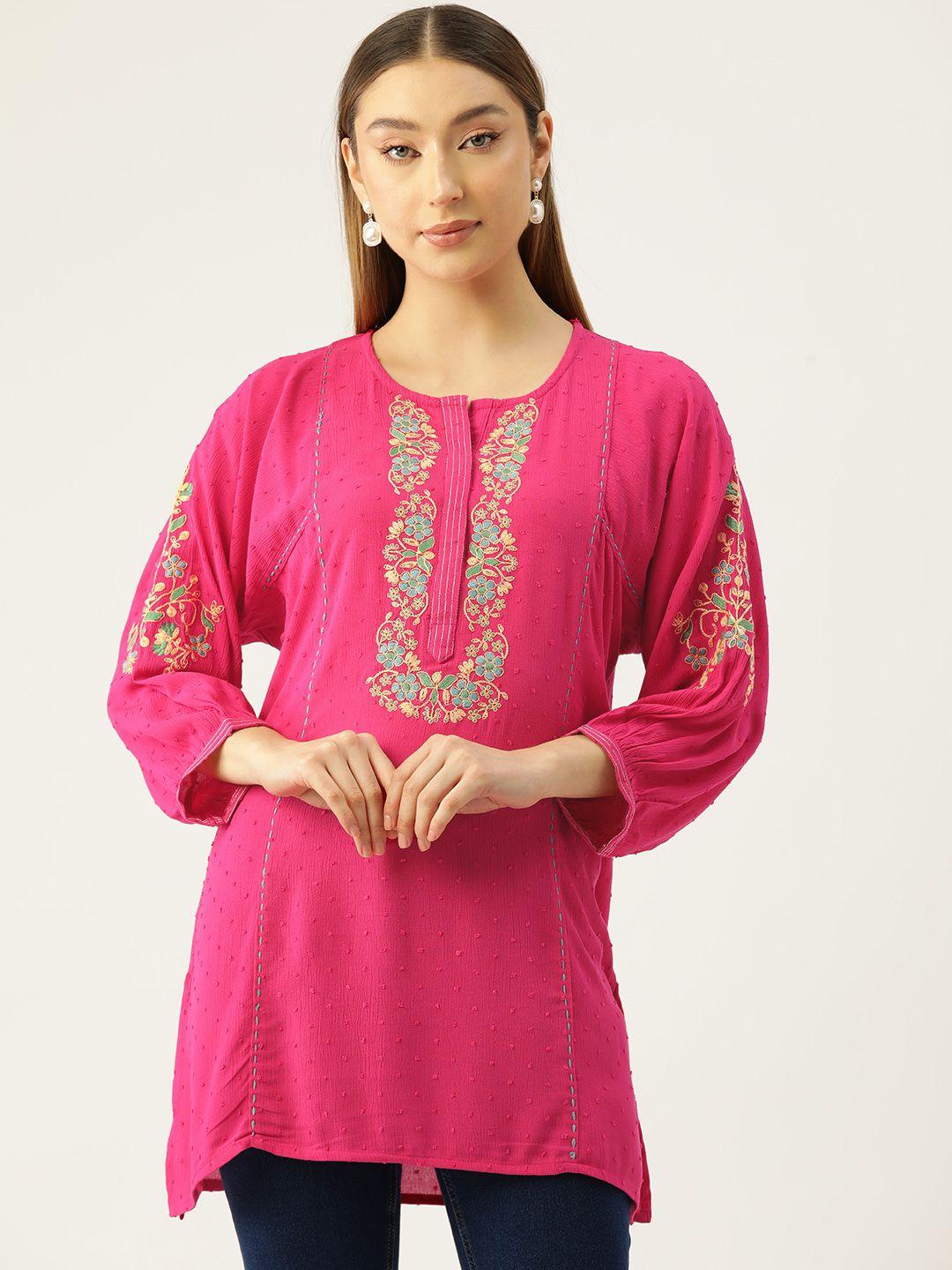 misri embroidered puff sleeves tunic