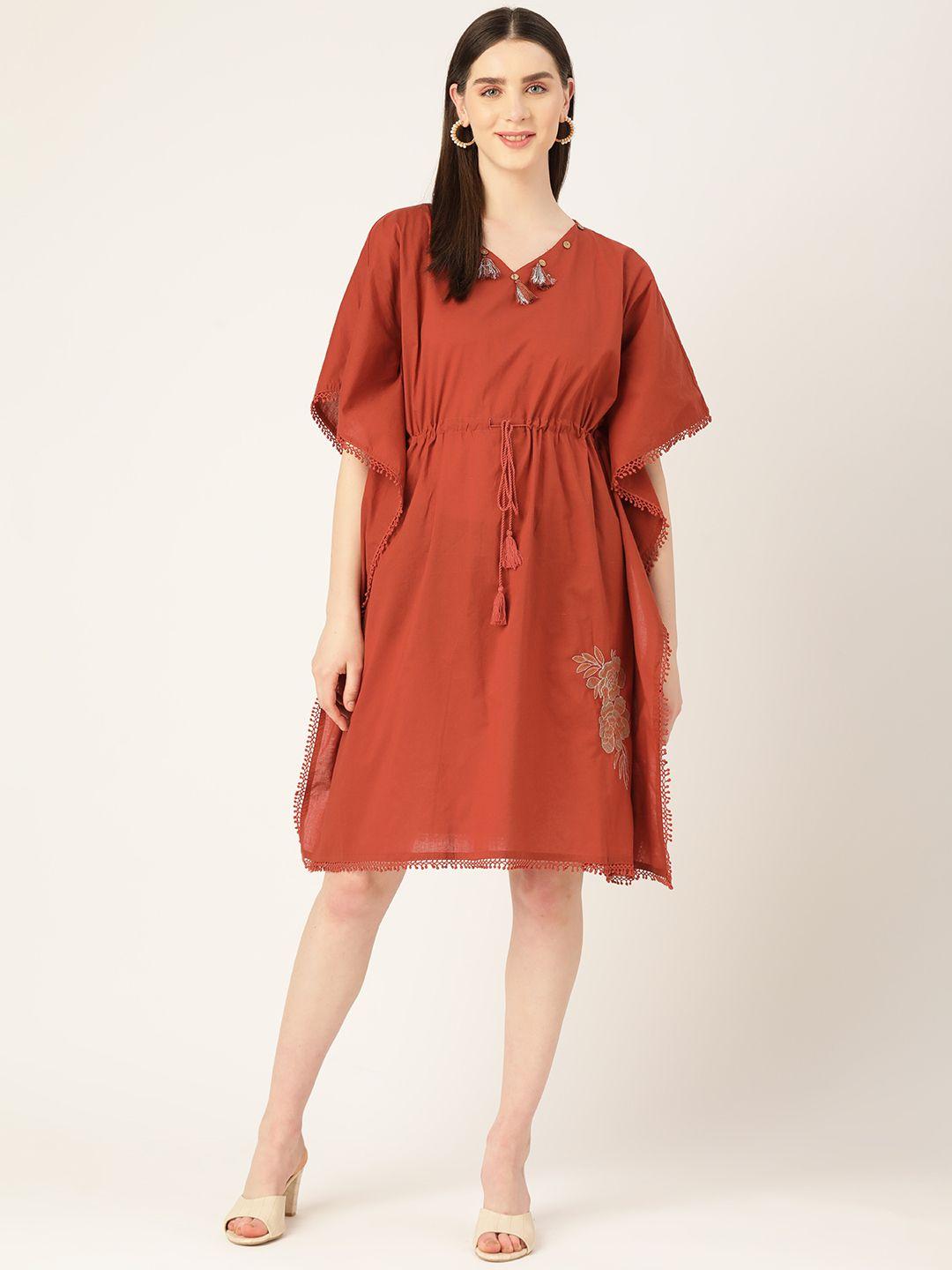 misri embroidered tie-ups kaftan dress