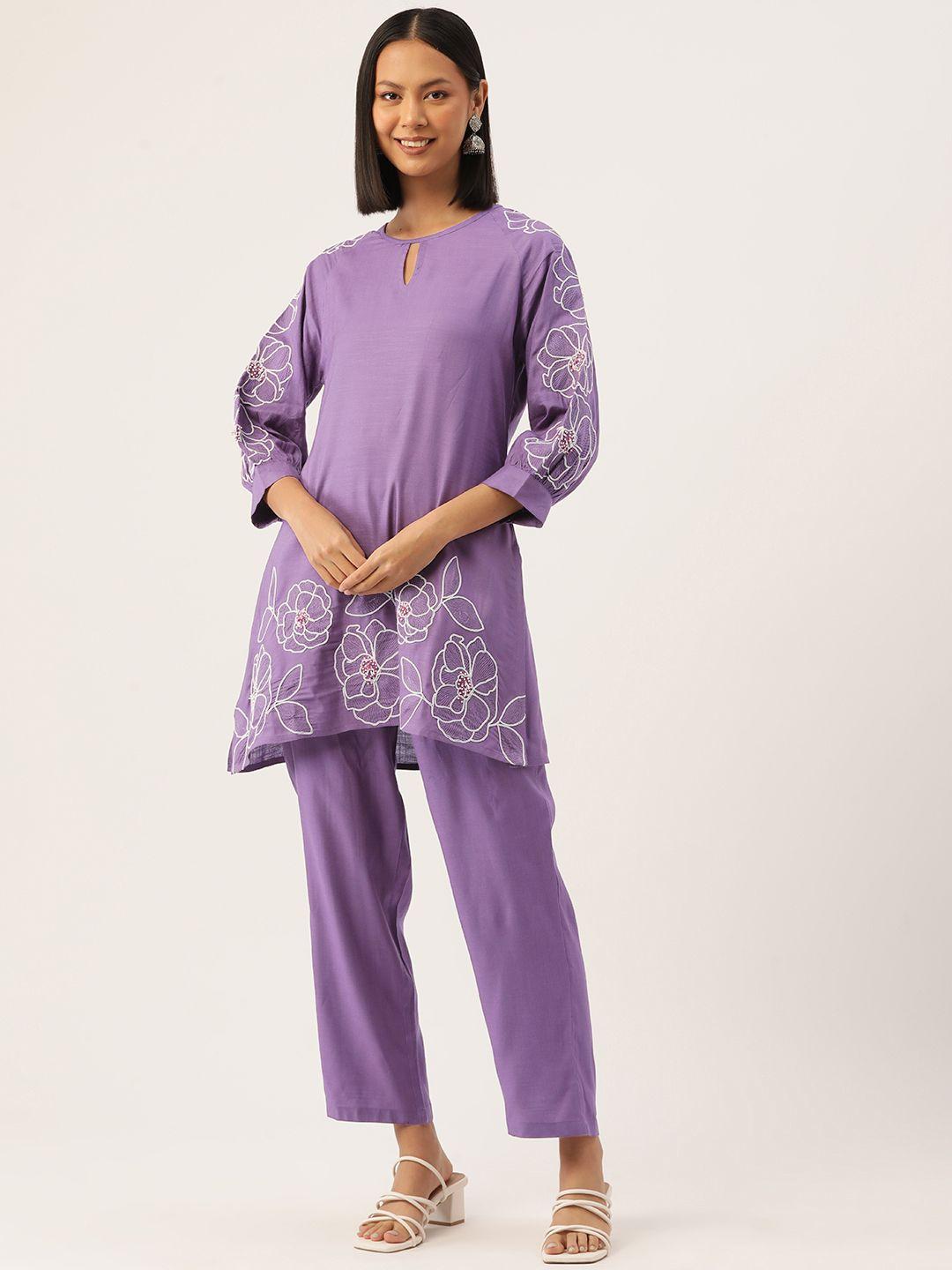 misri floral embroidered kurti with palazzos