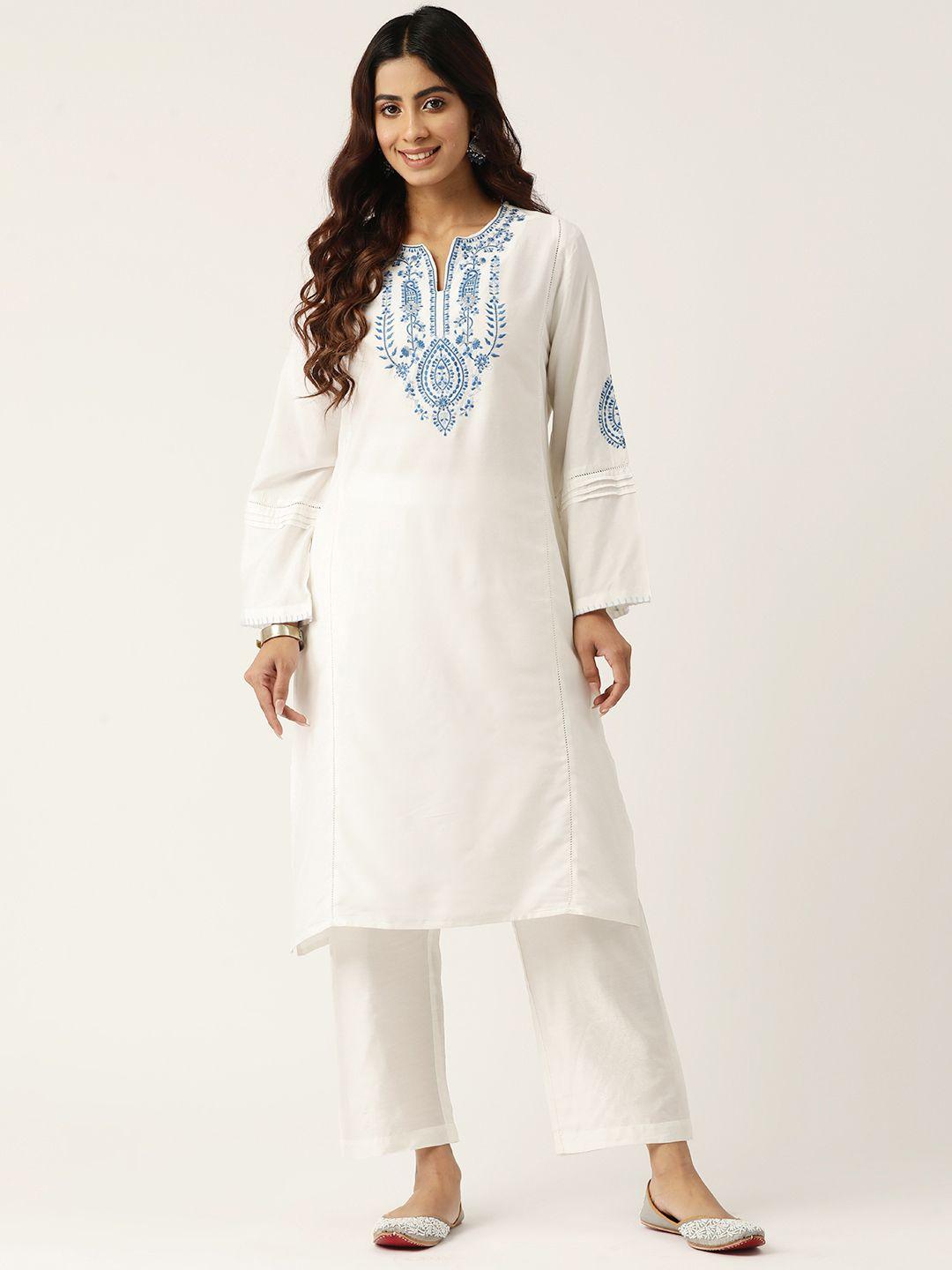 misri floral embroidered regular sequinned kurta with trousers