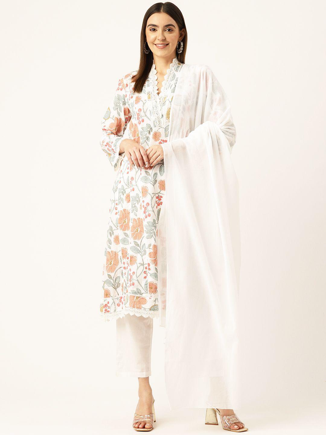 misri printed pure cotton kurta with palazzos & dupatta