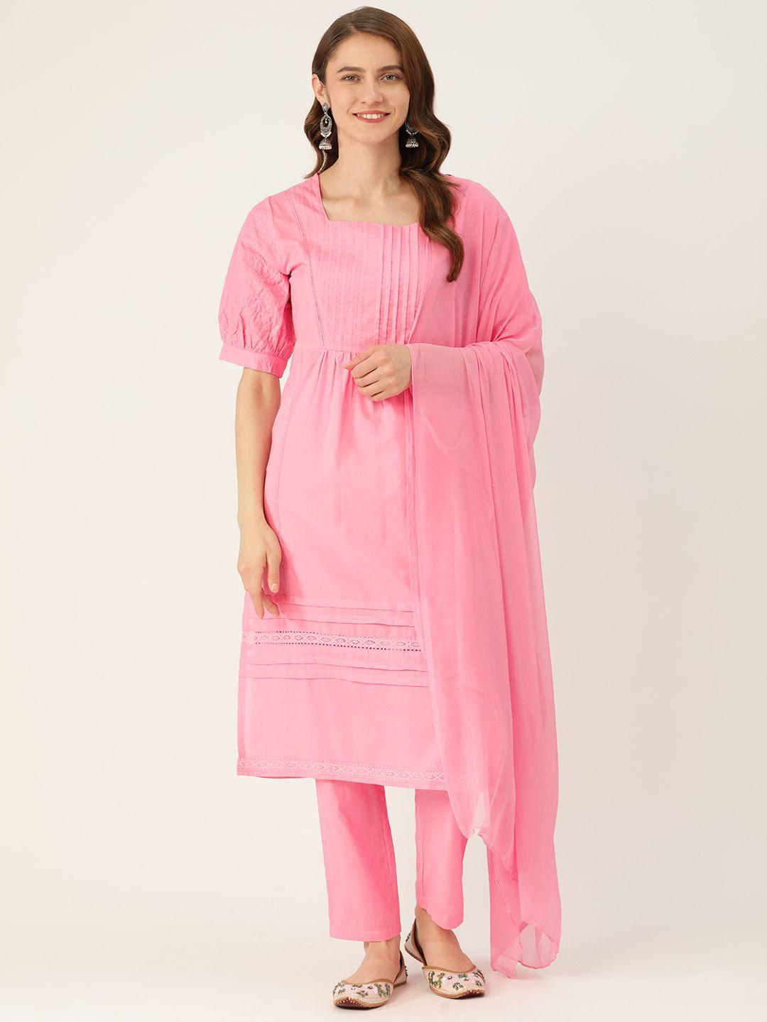 misri regular pure cotton kurta with palazzos & with dupatta