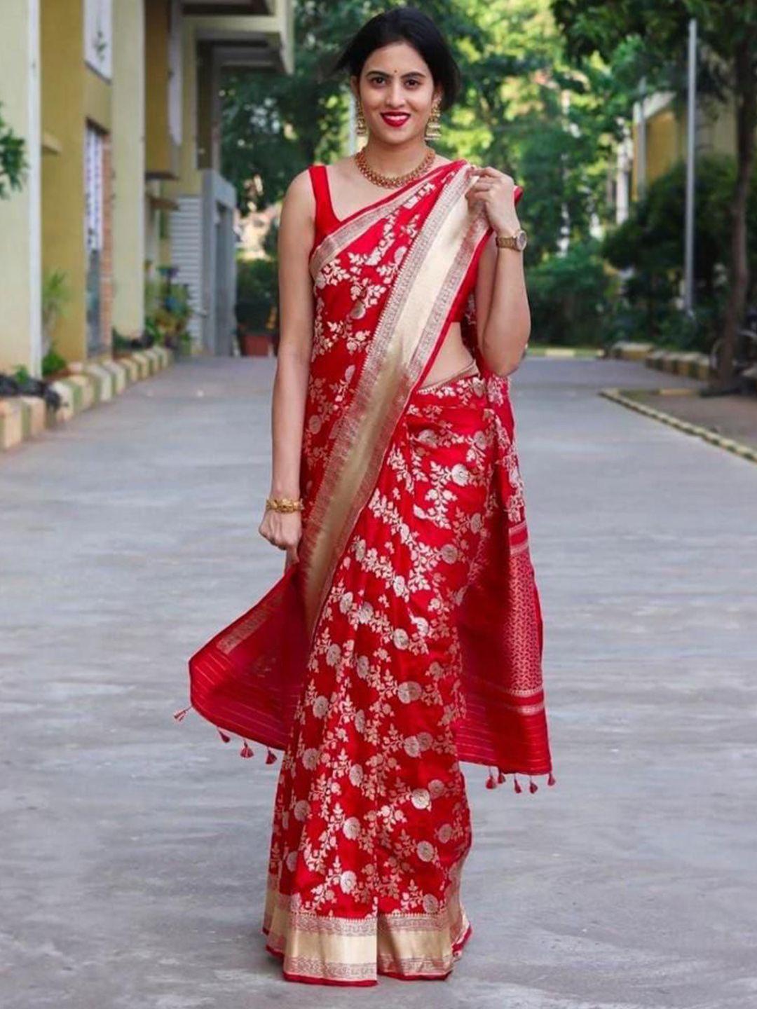 miss beelee ethnic motifs woven design zari silk cotton banarasi saree