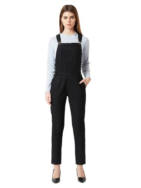 miss chase black cotton dungaree