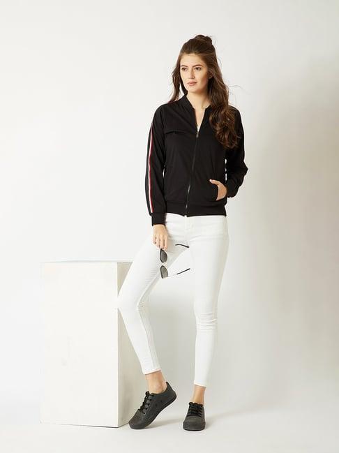 miss chase black cotton relaxed fit jacket