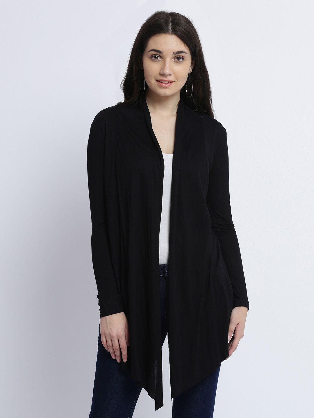 miss chase black solid waterfall shrug
