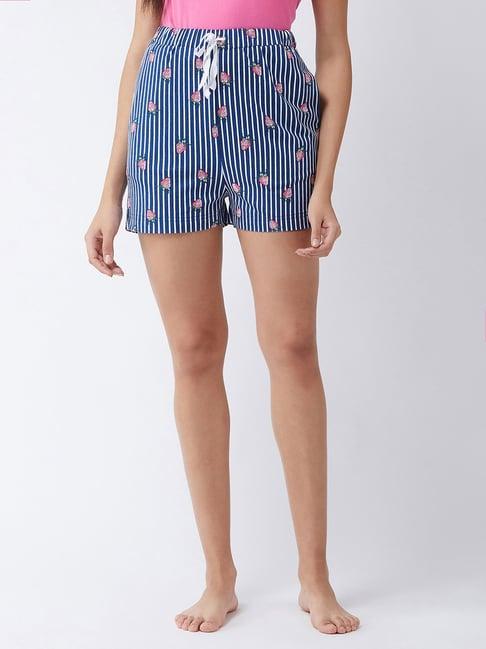 miss chase blue & white striped shorts