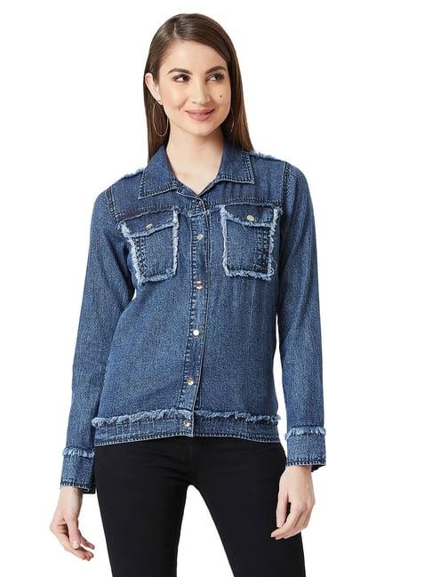 miss chase blue relaxed fit jacket