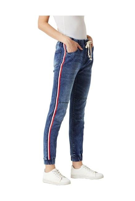 miss chase blue relaxed fit joggers