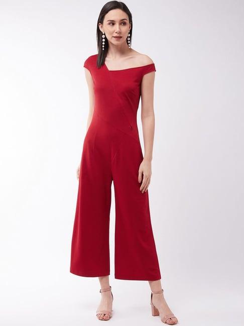 miss chase cherry red cap sleeve jumpsuit