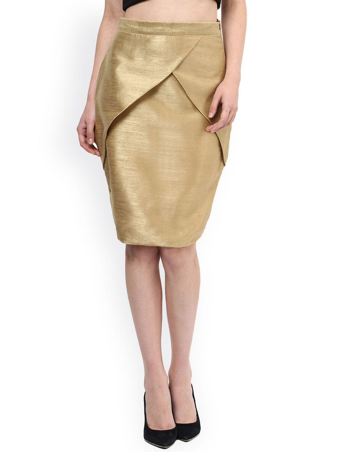 miss chase gold-toned tulip skirt