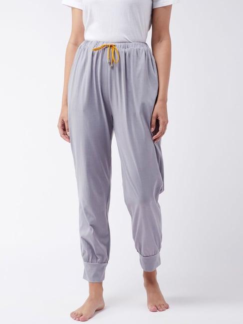 miss chase grey cotton mid rise pyjamas