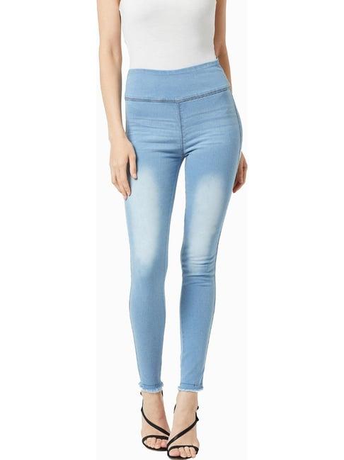 miss chase light blue cotton jeggings