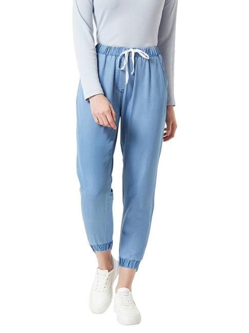 miss chase light blue regular fit joggers
