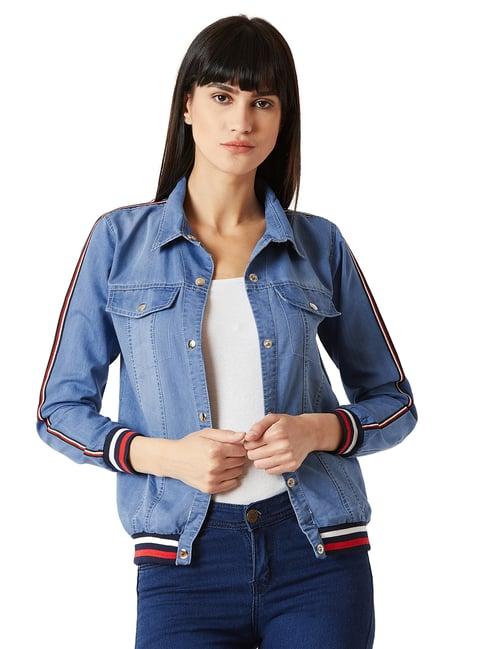 miss chase light blue relaxed fit jacket