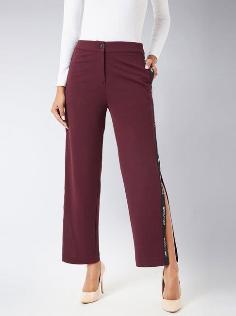 miss chase maroon mid rise pants