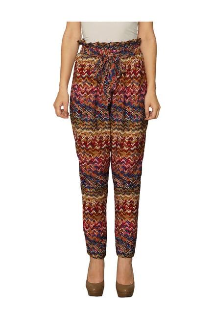miss chase multicolor relaxed fit high rise pants