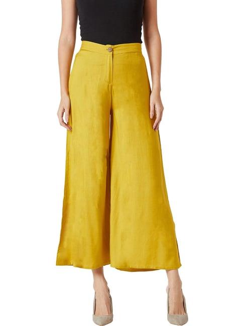 miss chase mustard flat front trousers