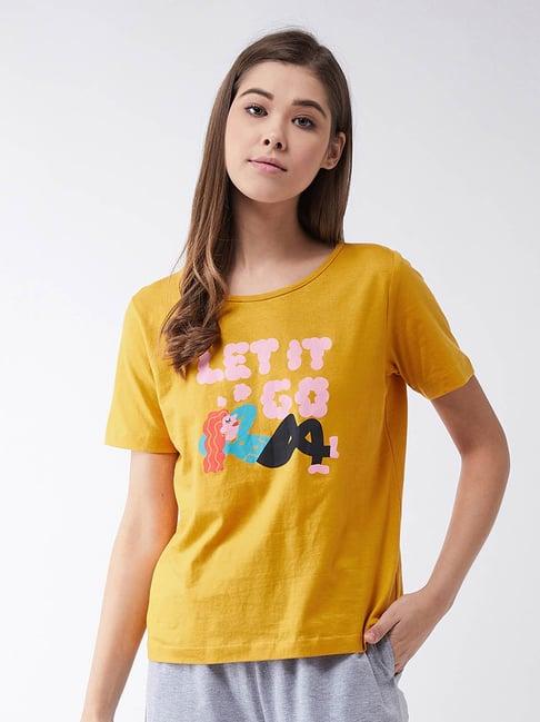 miss chase mustard graphic print t-shirt