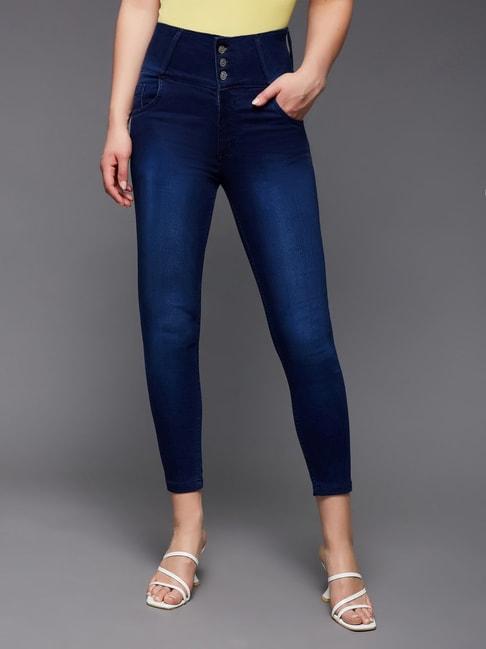 miss chase navy high rise jeans