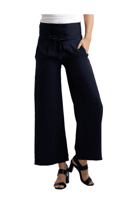 miss chase navy relaxed fit pants
