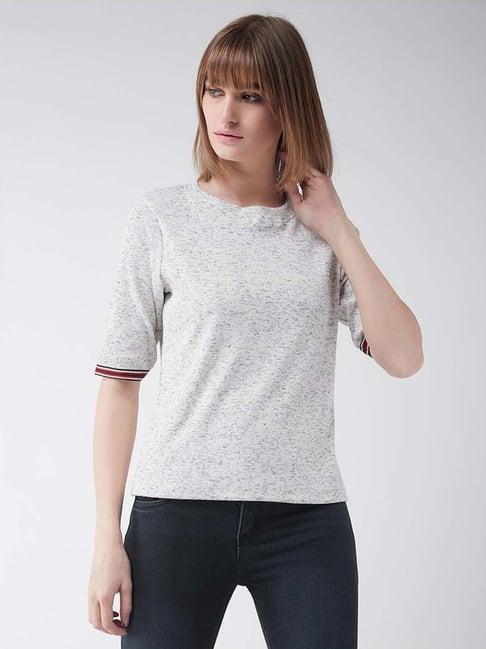 miss chase white cotton self design top