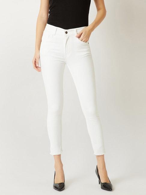 miss chase white cotton skinny fit jeans