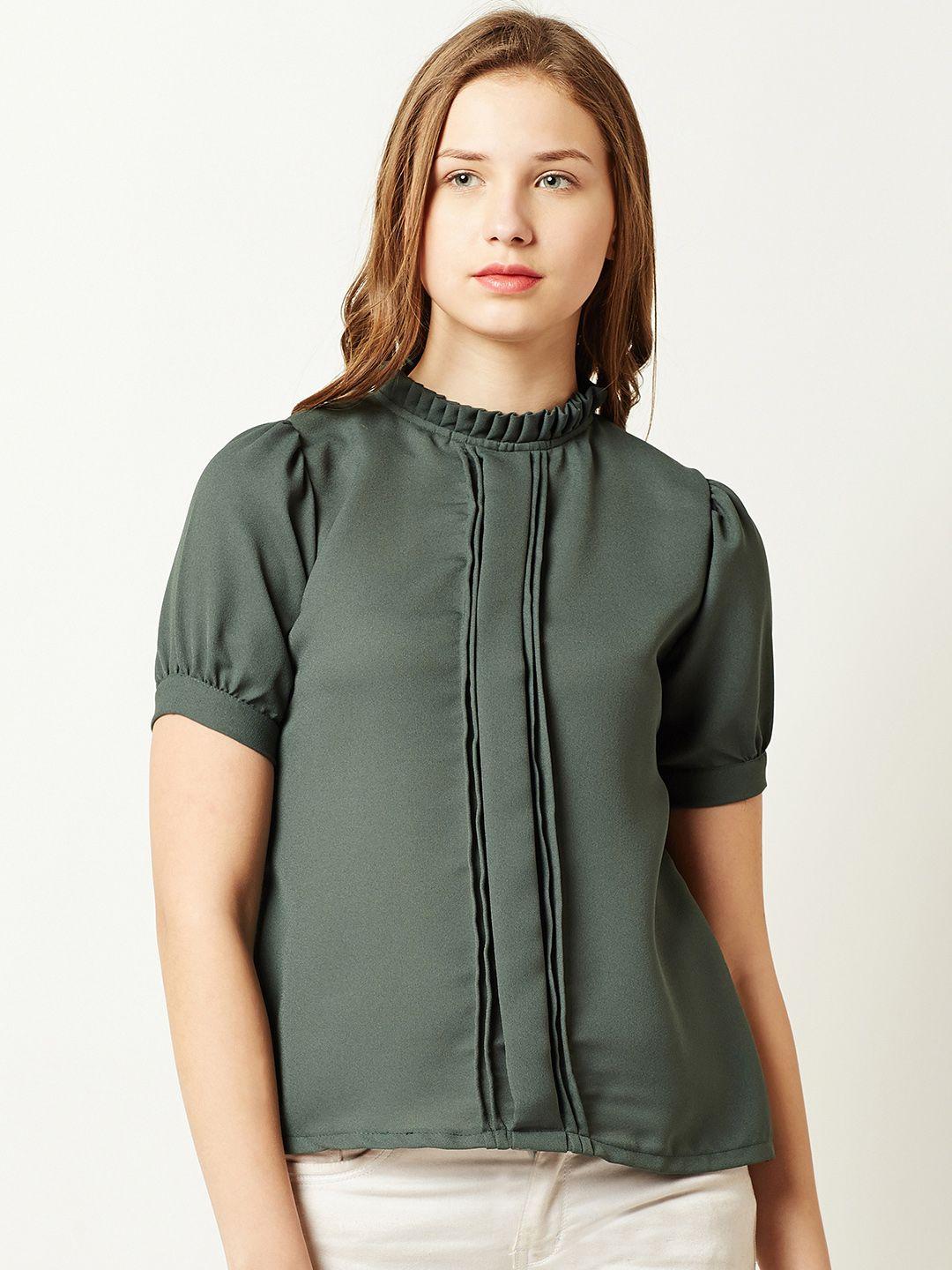 miss chase women green solid top