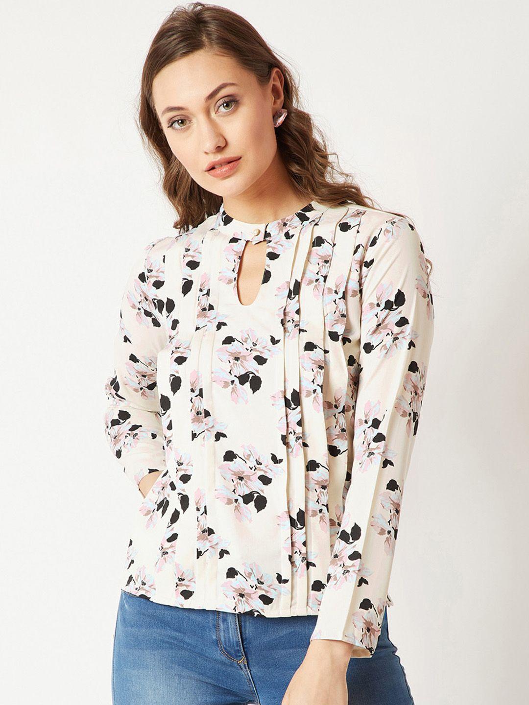 miss chase women off-white printed top