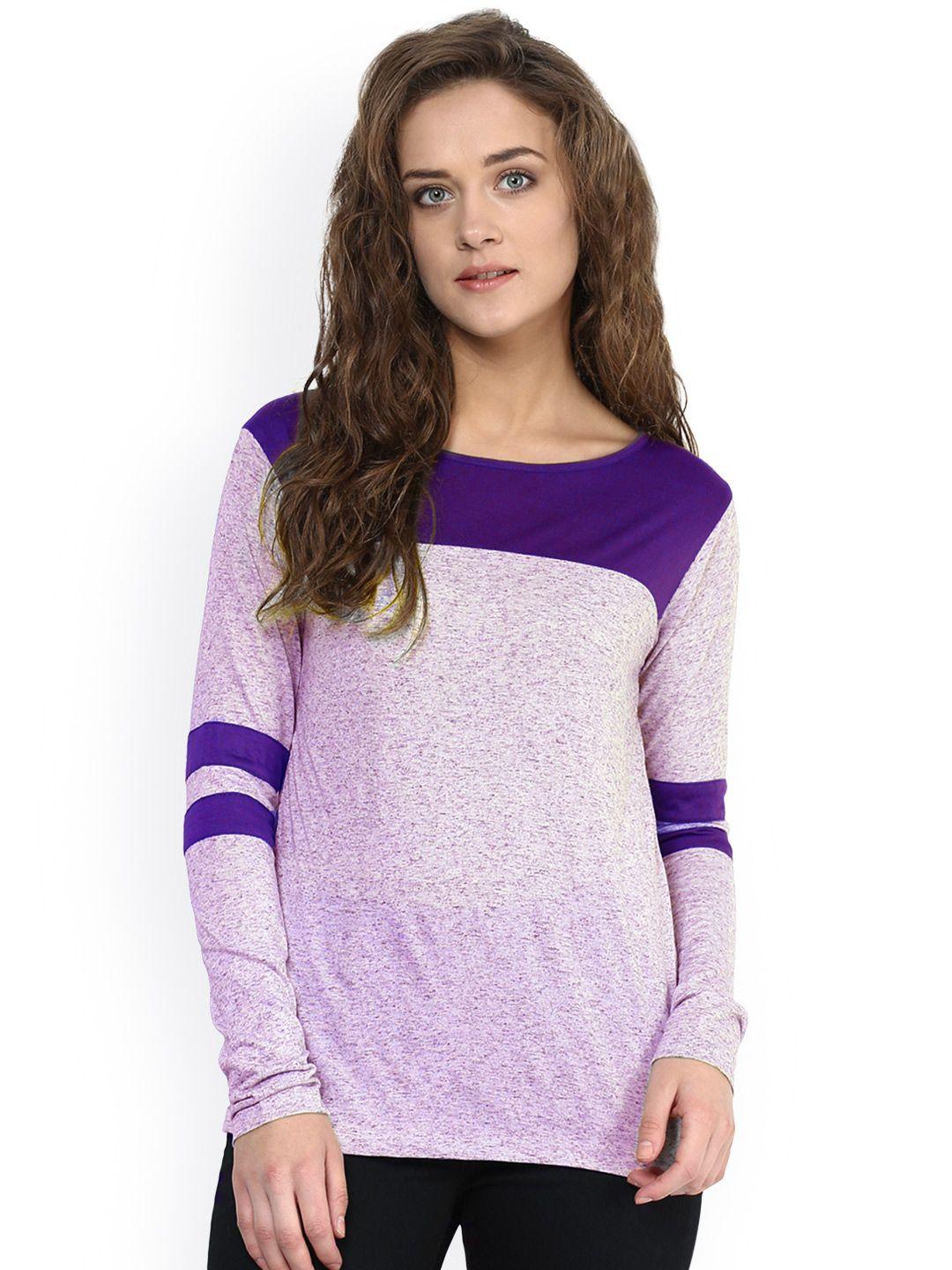 miss chase women purple solid regular top