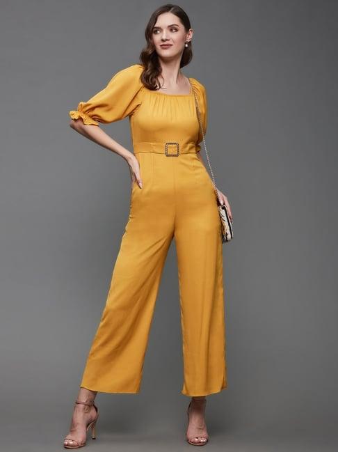 miss chase yellow elbow sleeves jumpsuit