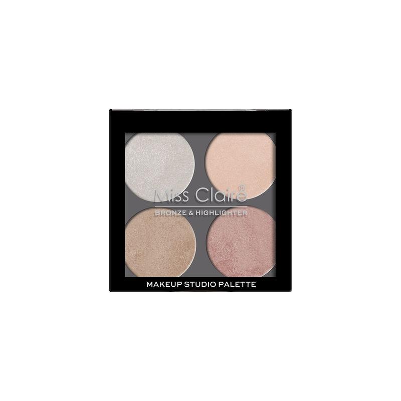 miss claire bronze & highlighter makeup studio palette - 2