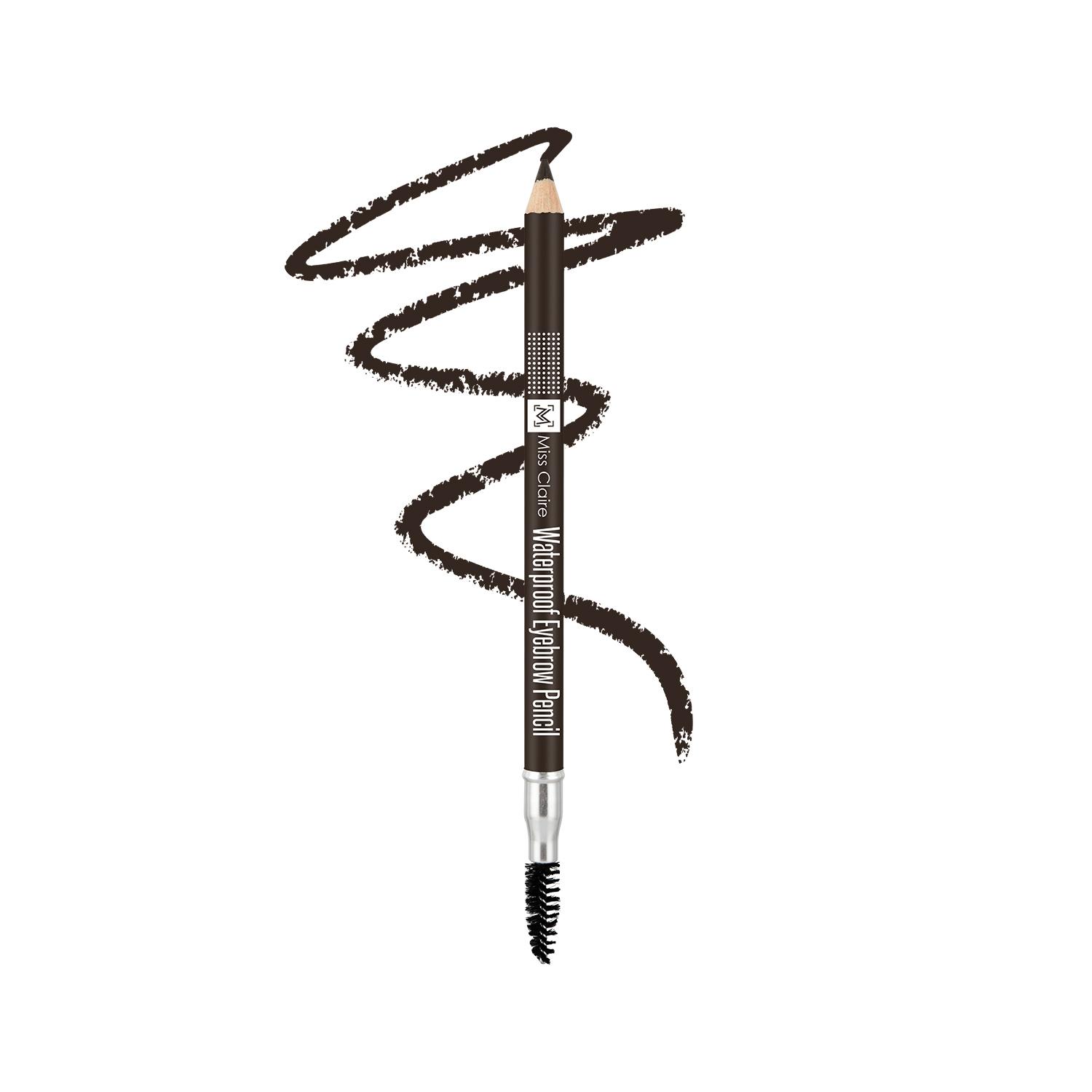 miss claire waterproof eyebrow pencil with mascara brush - 02 dark brown (1.4g)
