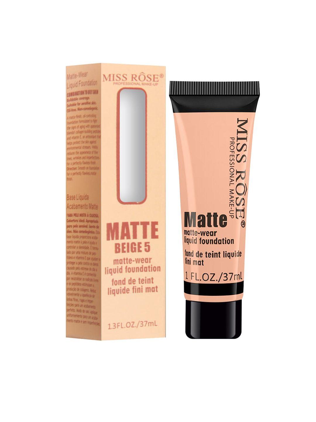 miss rose matte finish liquid foundation tube beige 05 - 37 ml