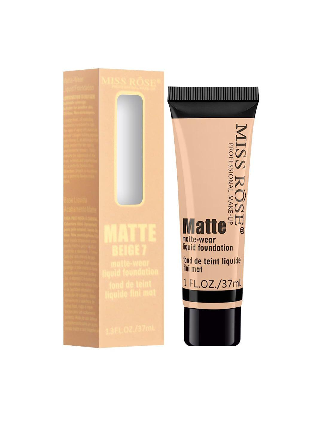 miss rose matte finish liquid foundation tube beige 07 - 37 ml