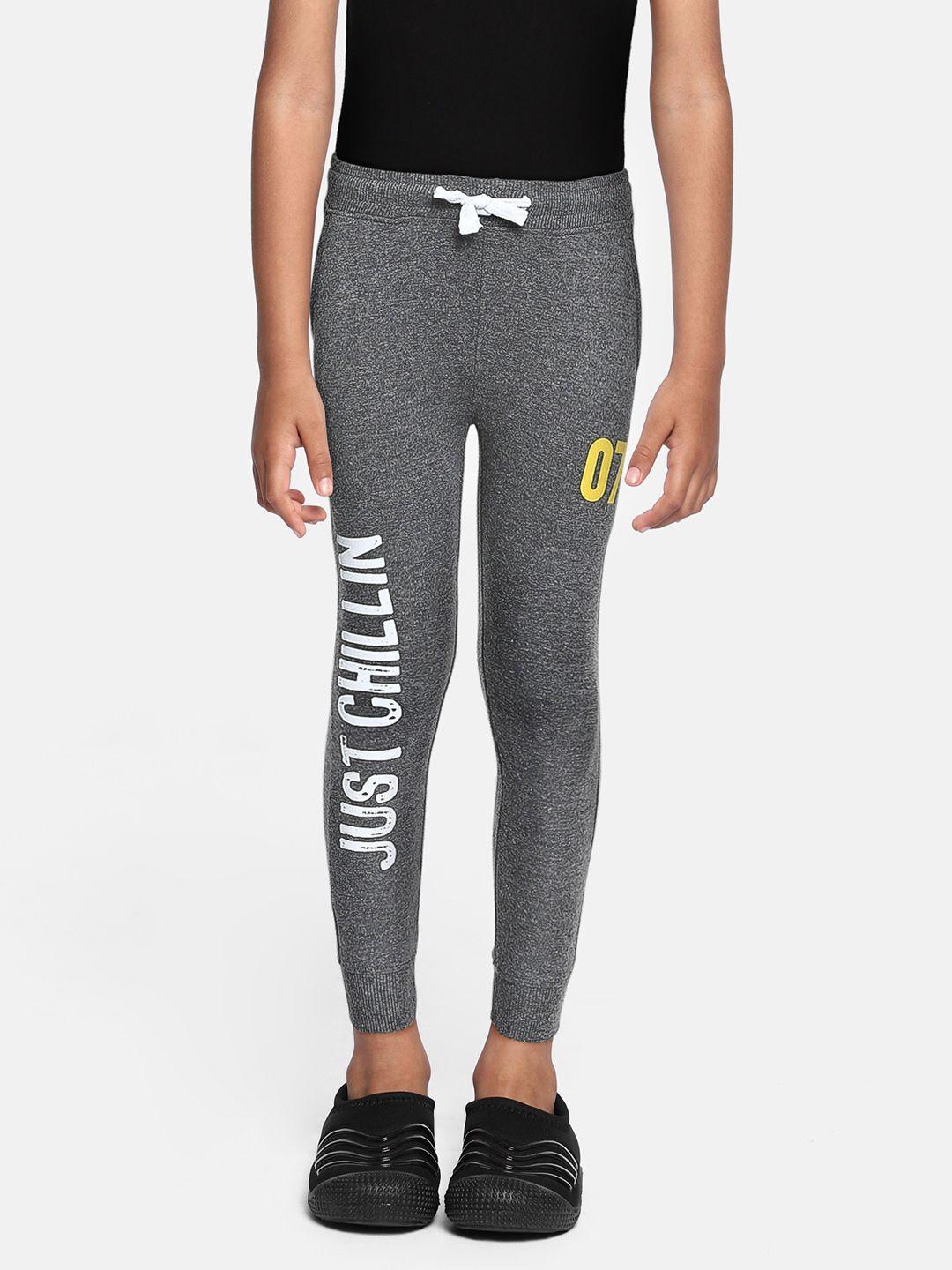 miss & chief kids black solid pure cotton joggers